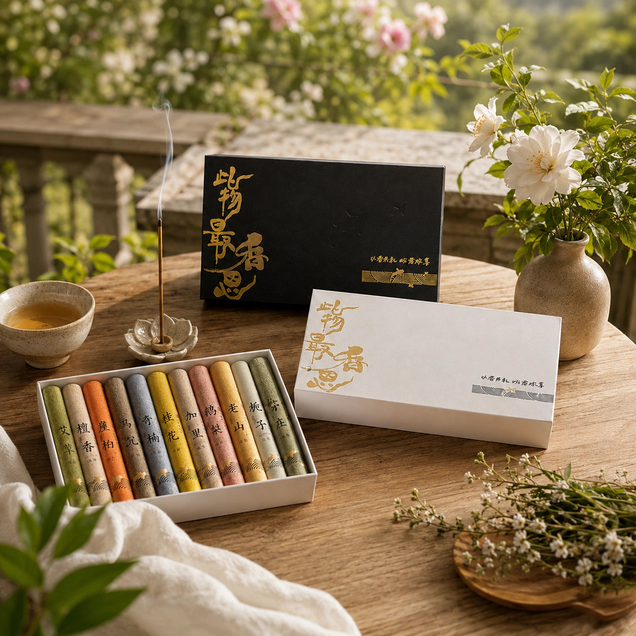 Coffret Découverte d’Encens, 12 Parfums Relaxants & Purifiants, 300 Bâtons