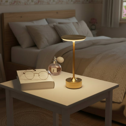 Lampe luxe de chevet tactile sans fil, douce et épurée
