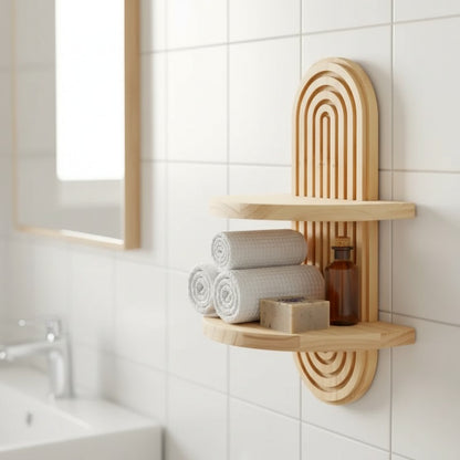 Étagère murale en bois, esprit bohème