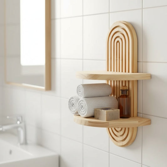 Étagère murale en bois, esprit bohème