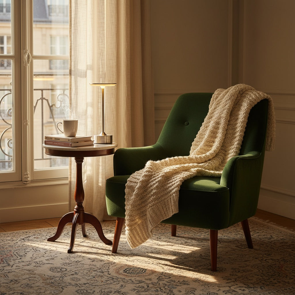 Lampe luxe de chevet tactile sans fil, douce et épurée