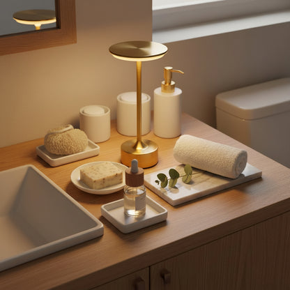 Lampe luxe de chevet tactile sans fil, douce et épurée