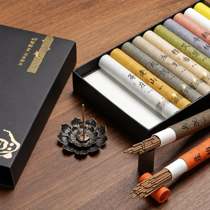 Coffret Découverte d’Encens, 12 Parfums Relaxants & Purifiants, 300 Bâtons