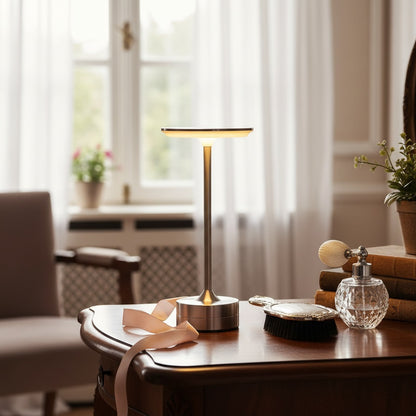 Lampe luxe de chevet tactile sans fil, douce et épurée