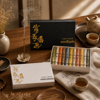 Coffret Découverte d’Encens, 12 Parfums Relaxants & Purifiants, 300 Bâtons