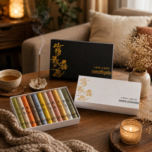 Coffret Découverte d’Encens, 12 Parfums Relaxants & Purifiants, 300 Bâtons