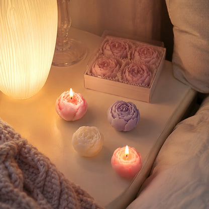 Bougies fleur de rose en cire de soja