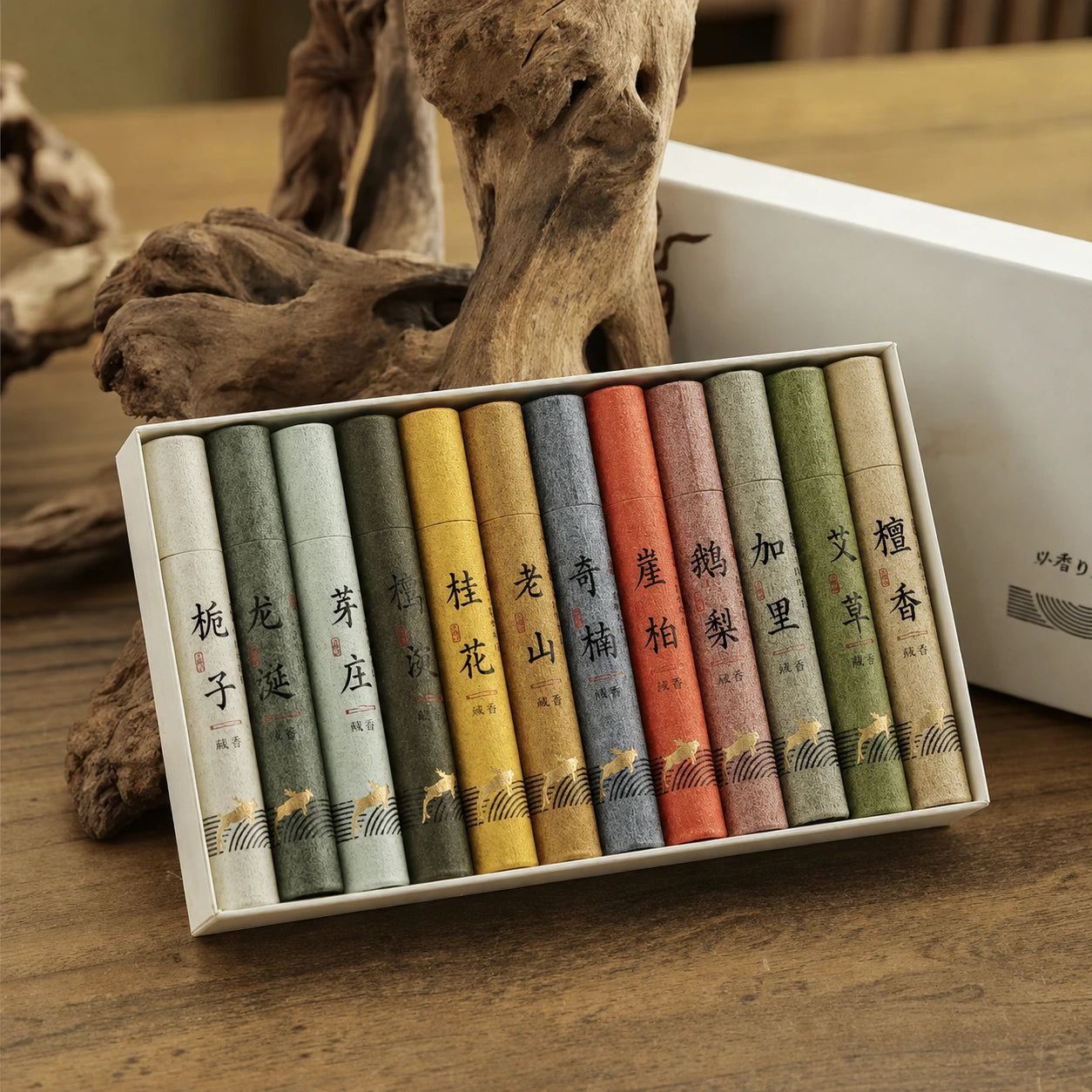 Coffret Découverte d’Encens, 12 Parfums Relaxants & Purifiants, 300 Bâtons