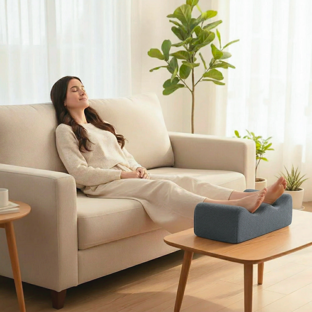 Coussin repose-jambes doux et maintenu