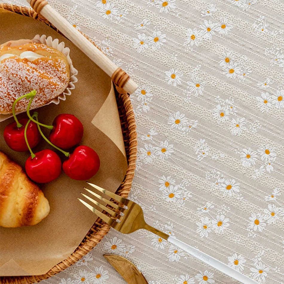 Nappe florale en coton marguerite, esprit champêtre vue 2 - Chandore
