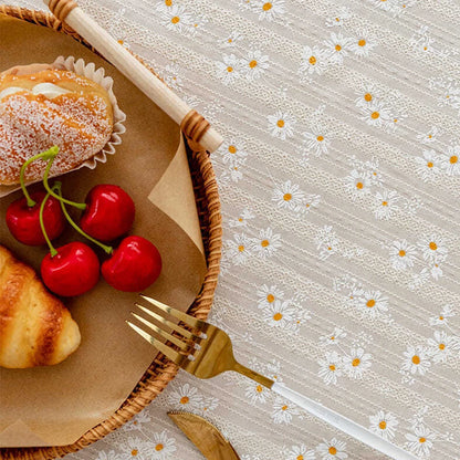 Nappe florale en coton marguerite, esprit champêtre vue 2 - Chandore