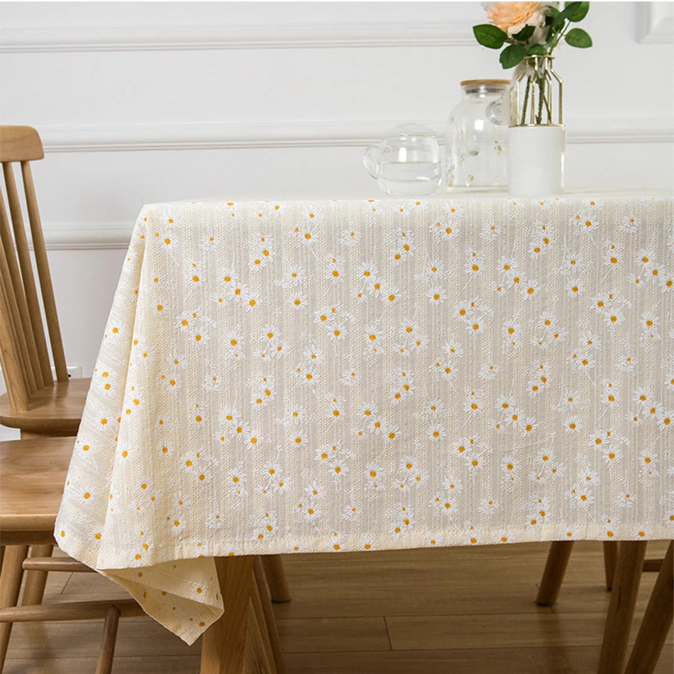 Nappe florale en coton marguerite, esprit champêtre vue 7 - Chandore