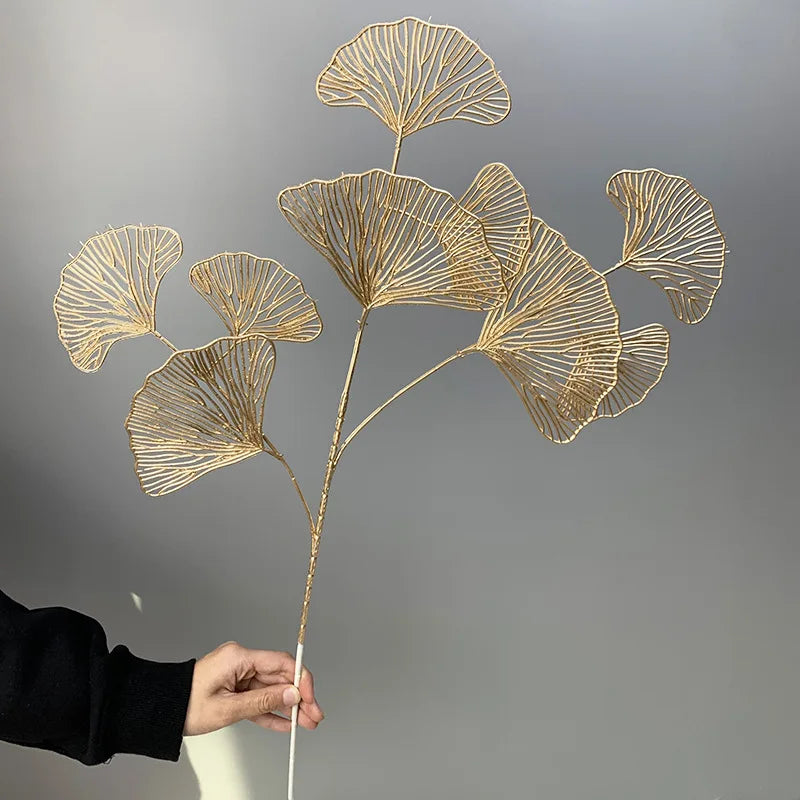 Branche de ginkgo doré artificielle, touche végétale vue 2 - Chandore