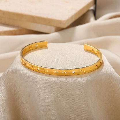 Manchette dorée à motifs, en acier inoxydable vue 27 - Chandore