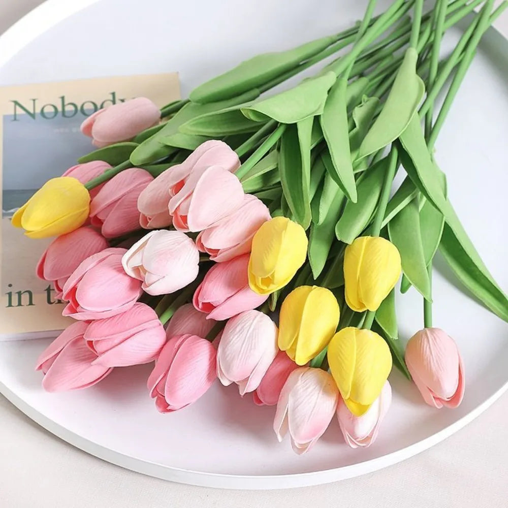 Tulipes artificielles au toucher réel, 5 ou 10 tiges vue 15 - Chandore