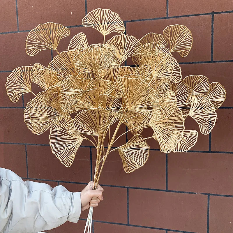 Branche de ginkgo doré artificielle, touche végétale - Chandore
