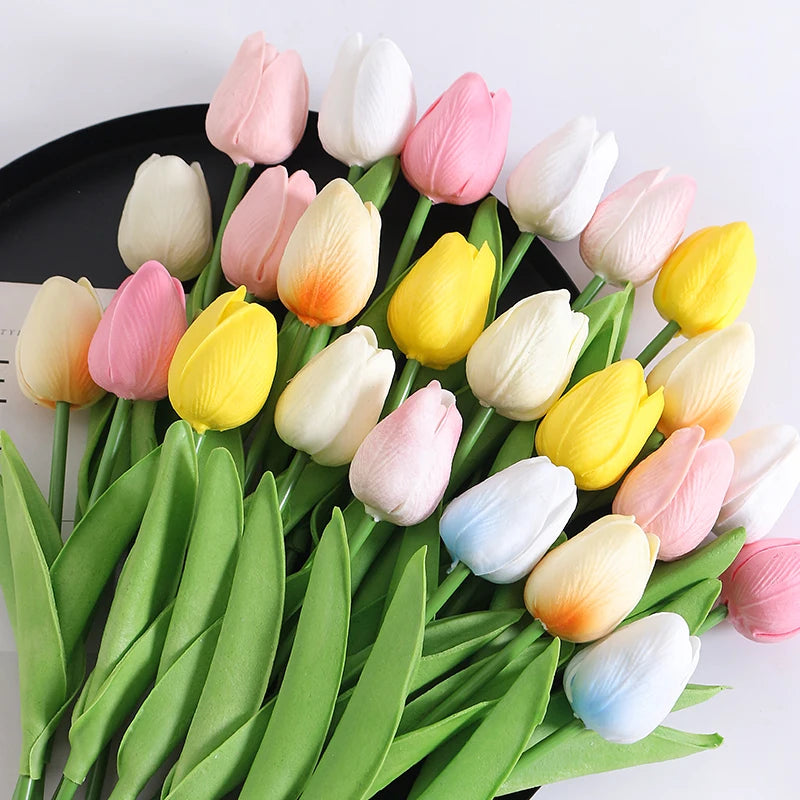 Tulipes artificielles au toucher réel, 5 ou 10 tiges vue 3 - Chandore