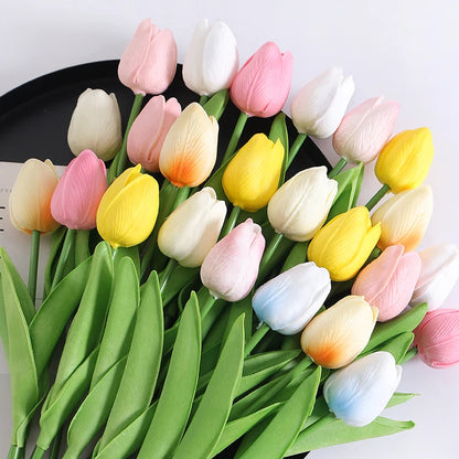 Tulipes artificielles au toucher réel, 5 ou 10 tiges vue 3 - Chandore