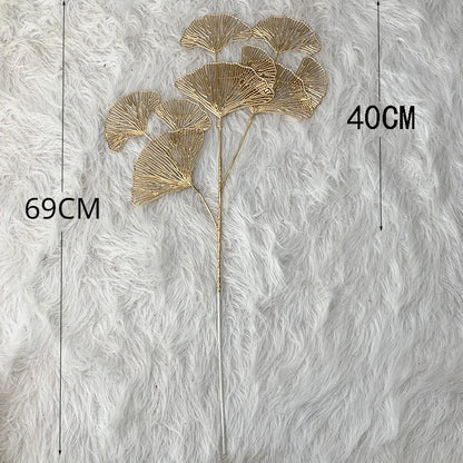 Branche de ginkgo doré artificielle, touche végétale vue 5 - Chandore