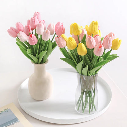 Tulipes artificielles au toucher réel, 5 ou 10 tiges vue 2 - Chandore