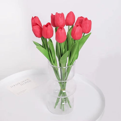 Tulipes artificielles au toucher réel, 5 ou 10 tiges vue 14 - Chandore