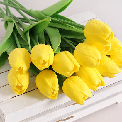 Tulipes artificielles au toucher réel, 5 ou 10 tiges vue 5 - Chandore