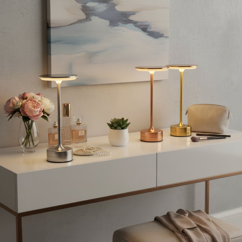 Lampe de chevet tactile sans fil, douce et épurée - Chandore