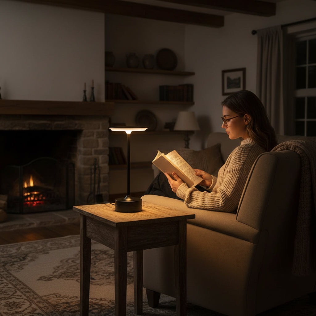 Lampe de chevet tactile sans fil, douce et épurée vue 7 - Chandore