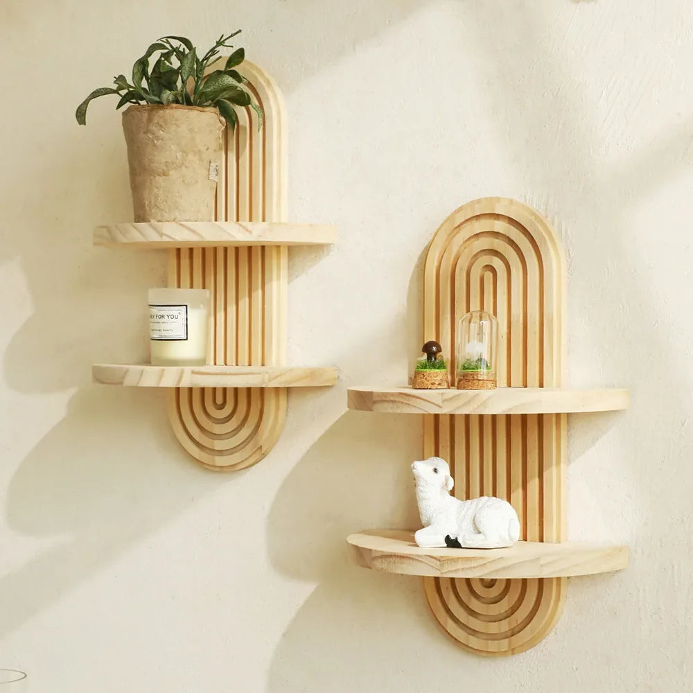 Étagère murale en bois, esprit bohème vue 2 - Chandore