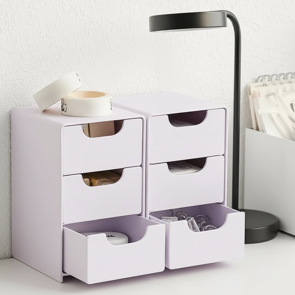 Organisateur 3 tiroirs blanc, épuré et pratique vue 3 - Chandore