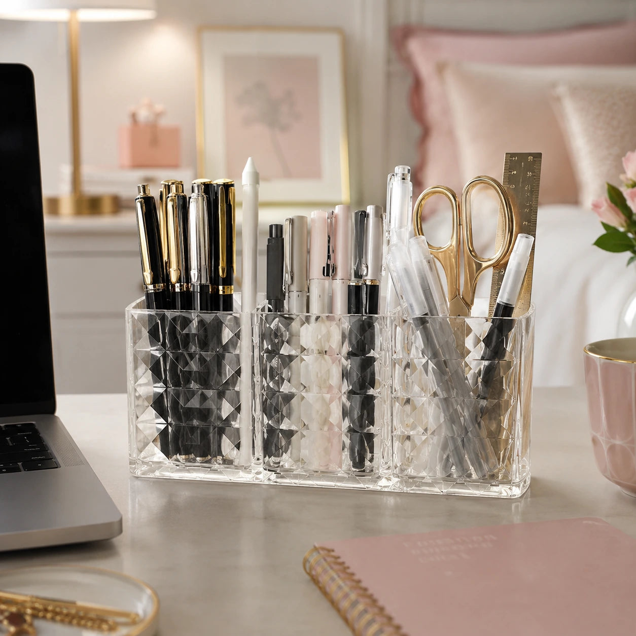 Organisateur cosmétique transparent facettes