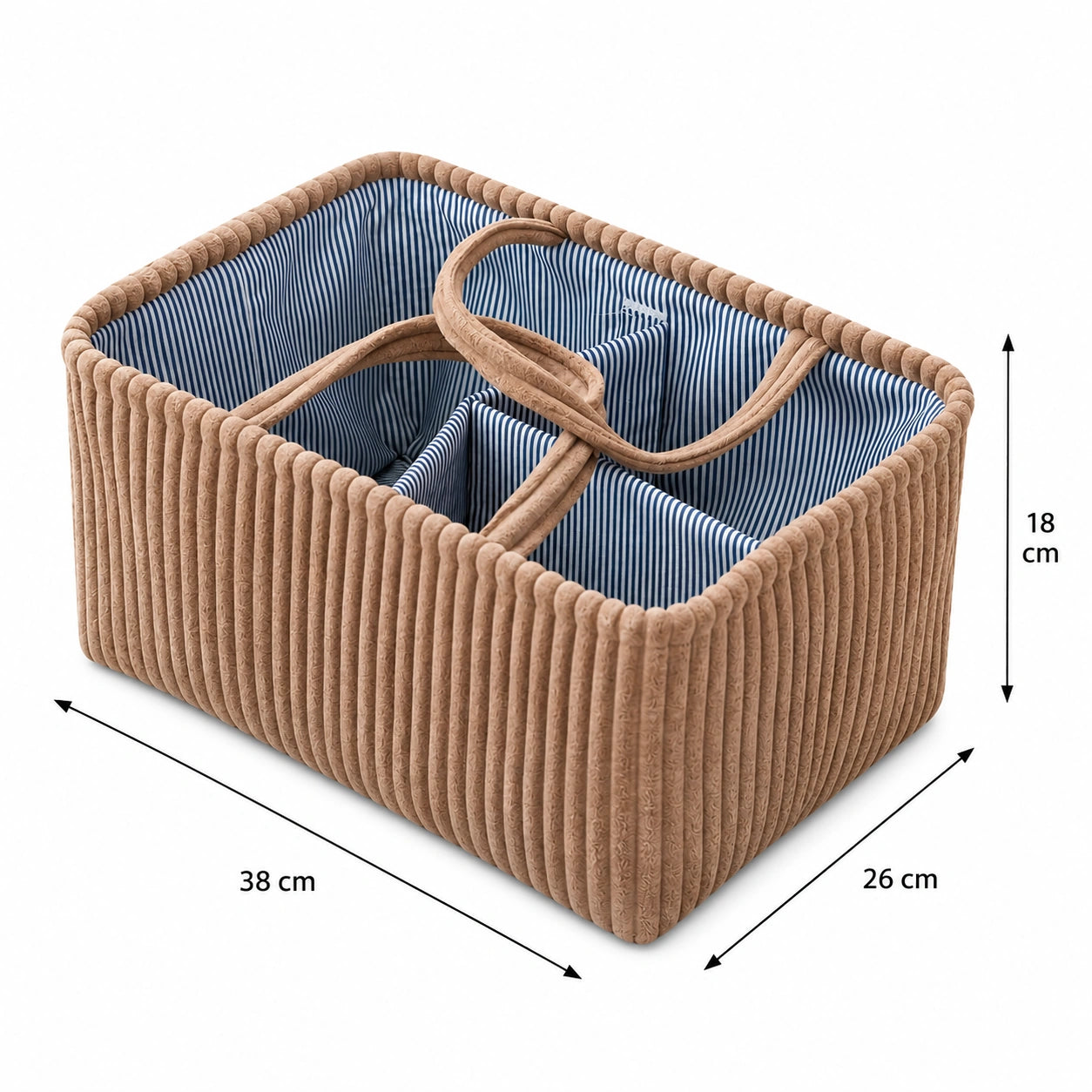 Grand panier esprit bohème brun avec dimensions 38 x 26 x 18 cm - Chandore