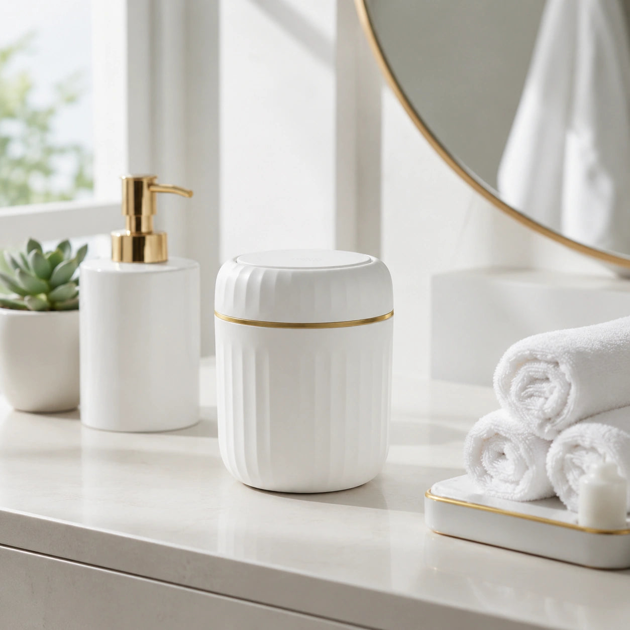 Mini poubelle luxe avec couvercle