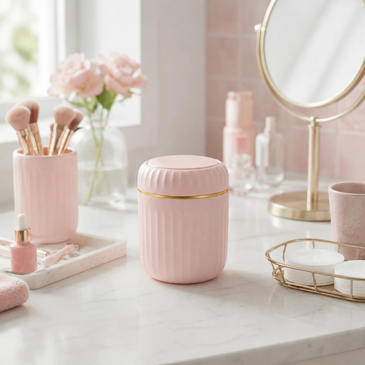 Mini poubelle luxe avec couvercle