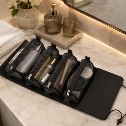Trousse voyage Chandore - coloris Rose, Noir, Brun