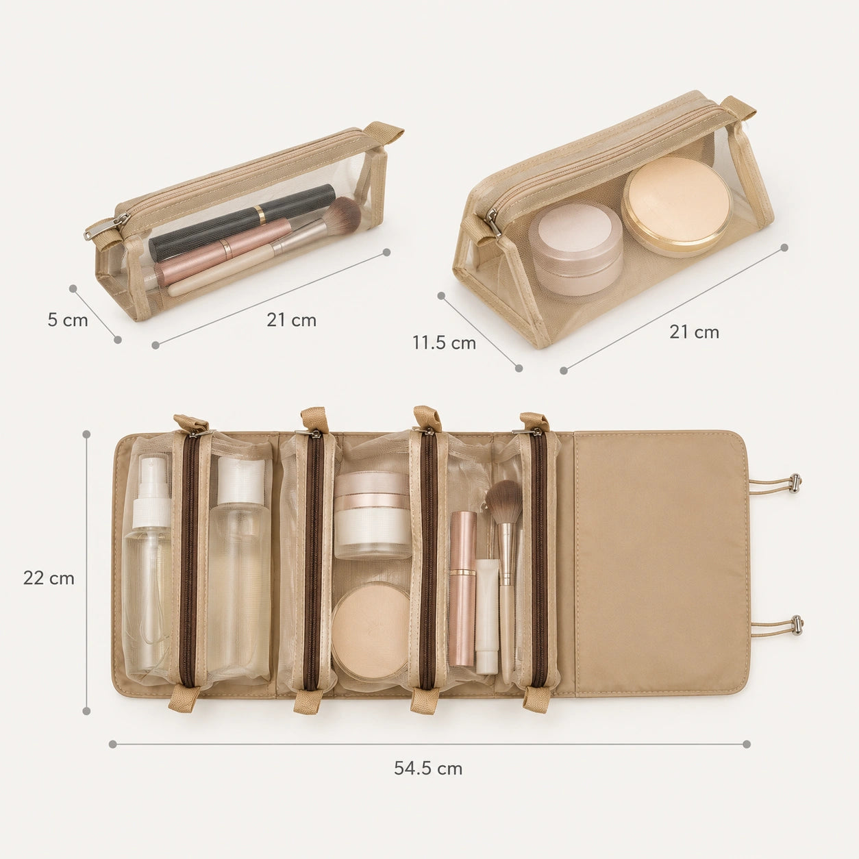Trousse de voyage 4 en 1 bien pensée